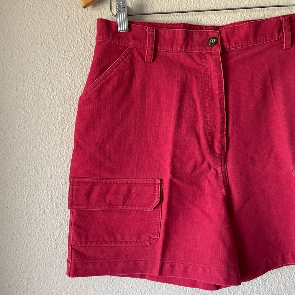 Marsh Landing Denim Cargo Shorts Women’s 14 Petite Red High Waisted 90s Casual - Picture 4 of 16